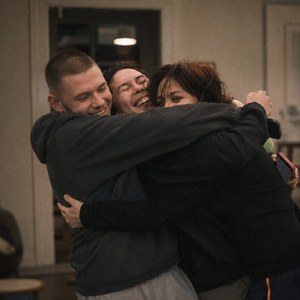 Friends hugging
