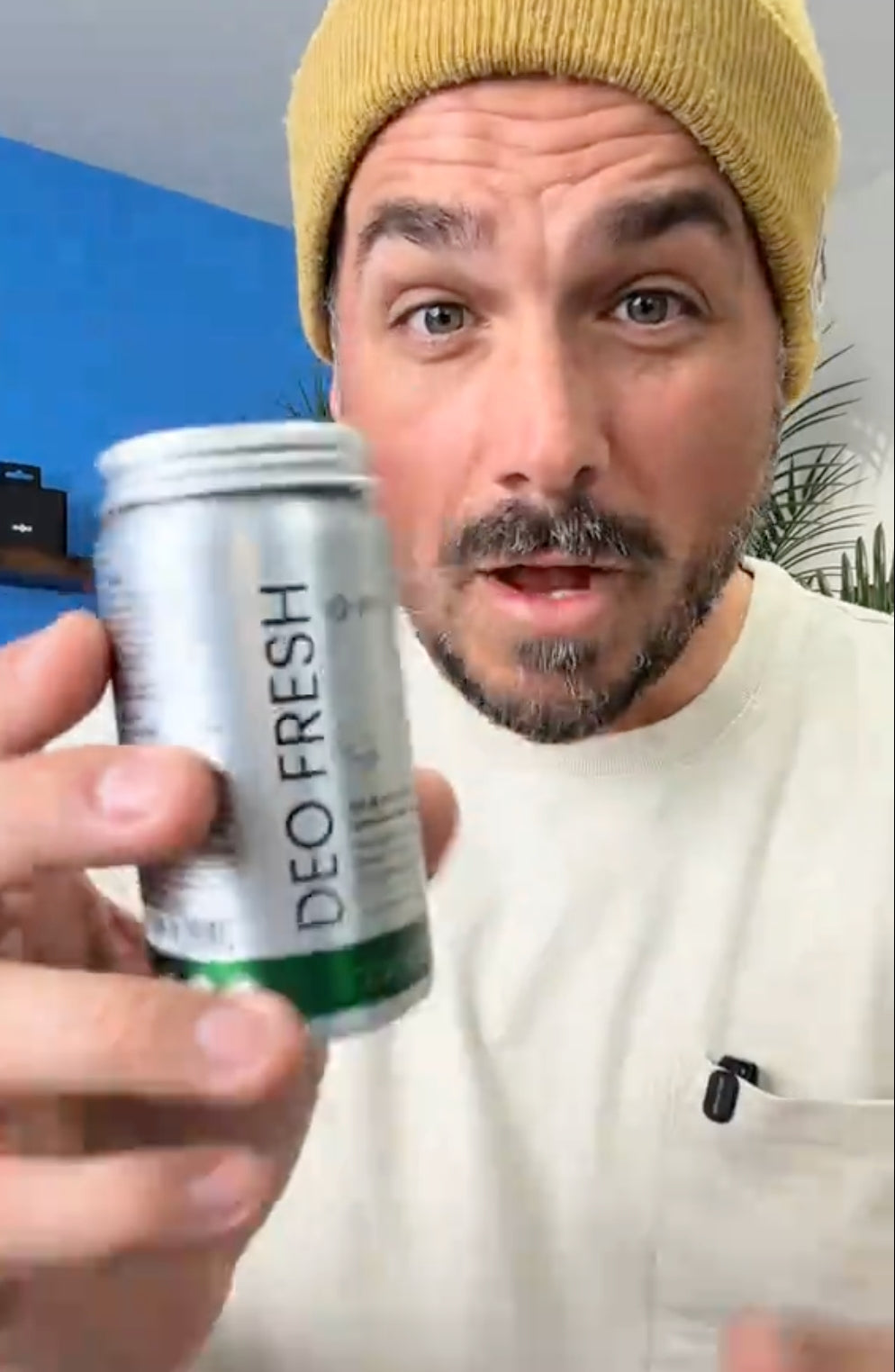 Creator holding Deo Fresh
